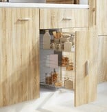 VidaXL Draadmand keuken uittrekbaar 3-laags 47x25x56 cm zilverkleurig