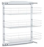 VidaXL Draadmand keuken uittrekbaar 3-laags 47x25x56 cm zilverkleurig
