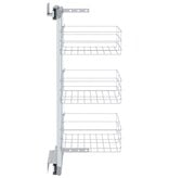 VidaXL Draadmand keuken uittrekbaar 3-laags 47x25x56 cm zilverkleurig