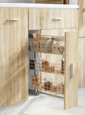 VidaXL Draadmand uittrekbaar 3-laags 47x15,5x55,5 cm zilverkleurig