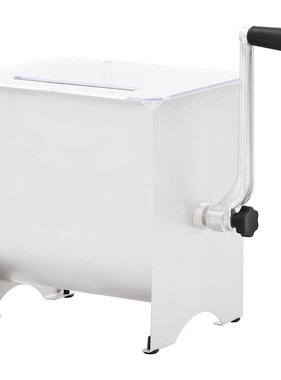 VidaXL Vleesmixer met deksel handmatig roestvrij staal zilverkleurig