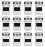 VidaXL Opbergpotten met stickers 12 st 300 ml