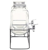 VidaXL Drankdispensers 2 st met standaard 2 x 4 L glas