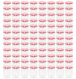 VidaXL Jampotten met wit met rode deksels 96 st 230 ml glas