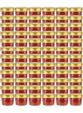 VidaXL Jampotten met goudkleurige deksels 96 st 110 ml glas