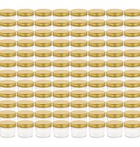 VidaXL Jampotten met goudkleurige deksels 96 st 110 ml glas