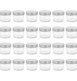 VidaXL Jampotten met zilverkleurige deksels 24 st 110 ml glas