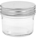 VidaXL Jampotten met zilverkleurige deksels 24 st 110 ml glas