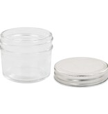 VidaXL Jampotten met zilverkleurige deksels 24 st 110 ml glas