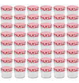 VidaXL Jampotten met wit met rode deksels 48 st 110 ml glas