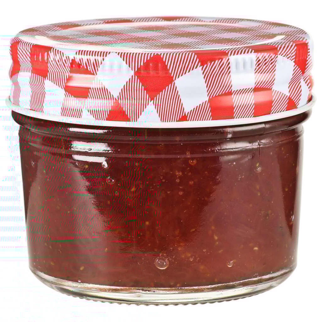 VidaXL Jampotten met wit met rode deksels 48 st 110 ml glas