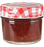 VidaXL Jampotten met wit met rode deksels 24 st 110 ml glas