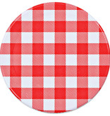 VidaXL Jampotten met wit met rode deksels 24 st 110 ml glas