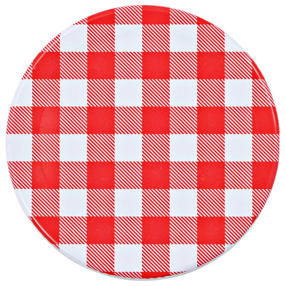 VidaXL Jampotten met wit met rode deksels 24 st 110 ml glas