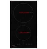 VidaXL Inductiekookplaat met 2 kookzones aanraakbediening 3500 W glas