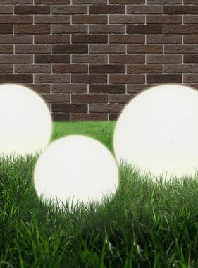 VidaXL LED-bollampen rond 20/30/40 cm PMMA 3 st