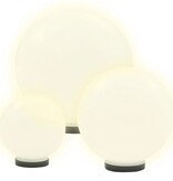 VidaXL LED-bollampen rond 20/30/40 cm PMMA 3 st