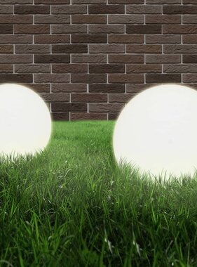 VidaXL LED-bollampen 2 st rond 40 cm PMMA