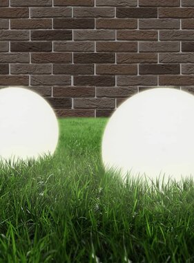 VidaXL LED-bollampen 2 st rond 25 cm PMMA