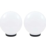 VidaXL LED-bollampen 2 st rond 25 cm PMMA