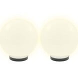 VidaXL LED-bollampen 2 st rond 25 cm PMMA