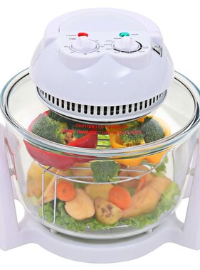 VidaXL Halogeen heteluchtoven met uitbreidingsring 800 W 10 L