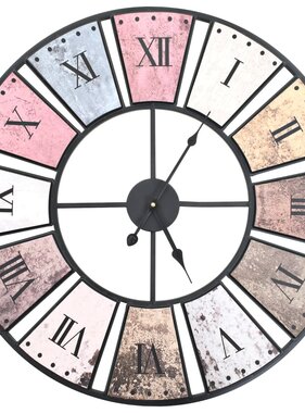 VidaXL Wandklok vintage-stijl quartz-mechanisme XXL 60 cm metaal
