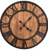 VidaXL Wandklok vintage-stijl quartz-mechanisme XXL 60 cm hout metaal