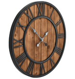 VidaXL Wandklok vintage-stijl quartz-mechanisme XXL 60 cm hout metaal