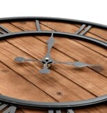 VidaXL Wandklok vintage-stijl quartz-mechanisme XXL 60 cm hout metaal