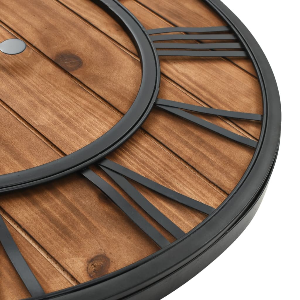 VidaXL Wandklok vintage-stijl quartz-mechanisme XXL 60 cm hout metaal