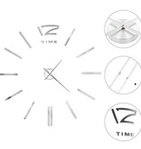 VidaXL 3D-wandklok 100 cm XXL modern zilverkleurig