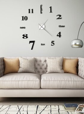VidaXL 3D-wandklok 100 cm XXL modern zwart