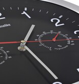 VidaXL Wandklok met quartz-mechanisme hygrometer thermometer 30 cm zwart