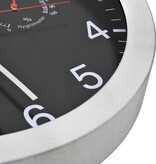 VidaXL Wandklok met quartz-mechanisme hygrometer thermometer 30 cm zwart