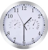 VidaXL Wandklok met quartz-mechanisme hygrometer thermometer 30 cm wit