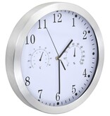 VidaXL Wandklok met quartz-mechanisme hygrometer thermometer 30 cm wit