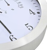 VidaXL Wandklok met quartz-mechanisme hygrometer thermometer 30 cm wit