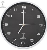 VidaXL Wandklok met quartz uurwerk radiogestuurd 31 cm zwart