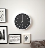 VidaXL Wandklok met quartz uurwerk radiogestuurd 31 cm zwart