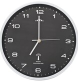 VidaXL Wandklok met quartz uurwerk radiogestuurd 31 cm zwart