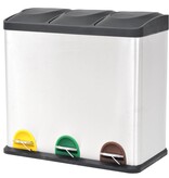 VidaXL Pedaalemmer voor recycling 54 L roestvrij staal