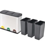 VidaXL Pedaalemmer voor recycling 54 L roestvrij staal