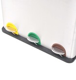 VidaXL Pedaalemmer voor recycling 54 L roestvrij staal