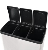VidaXL Pedaalemmer voor recycling 54 L roestvrij staal