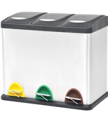 VidaXL Pedaalemmer voor recycling 24 L roestvrij staal