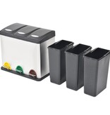 VidaXL Pedaalemmer voor recycling 24 L roestvrij staal