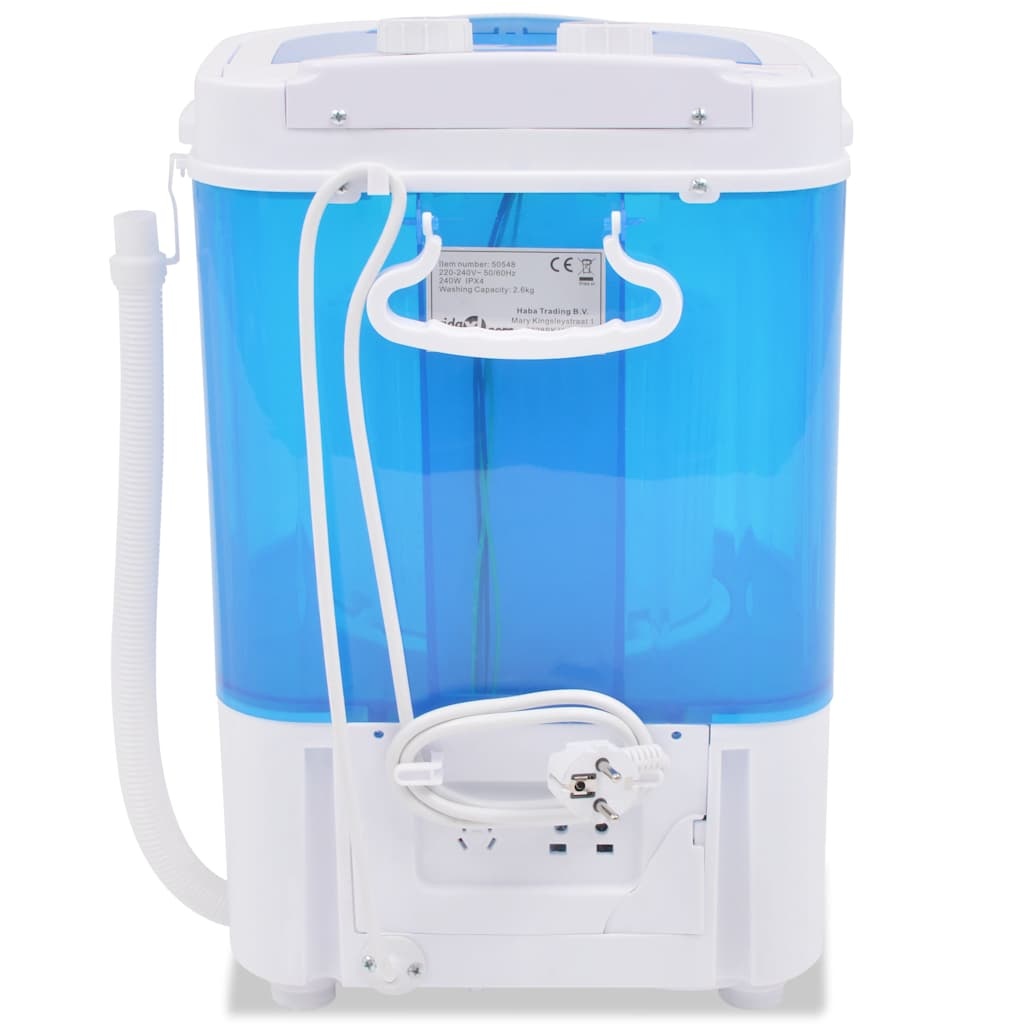 VidaXL Mini wasmachine met enkele trommel 2,6 kg