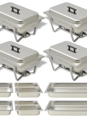 VidaXL Rechaud set roestvrij staal 4-delig