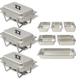 VidaXL Rechaud set roestvrij staal 3-delig